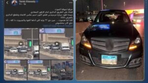الداخلية تضبط قائدة سيارة سارت عكس الاتجاه بالطريق الدائري