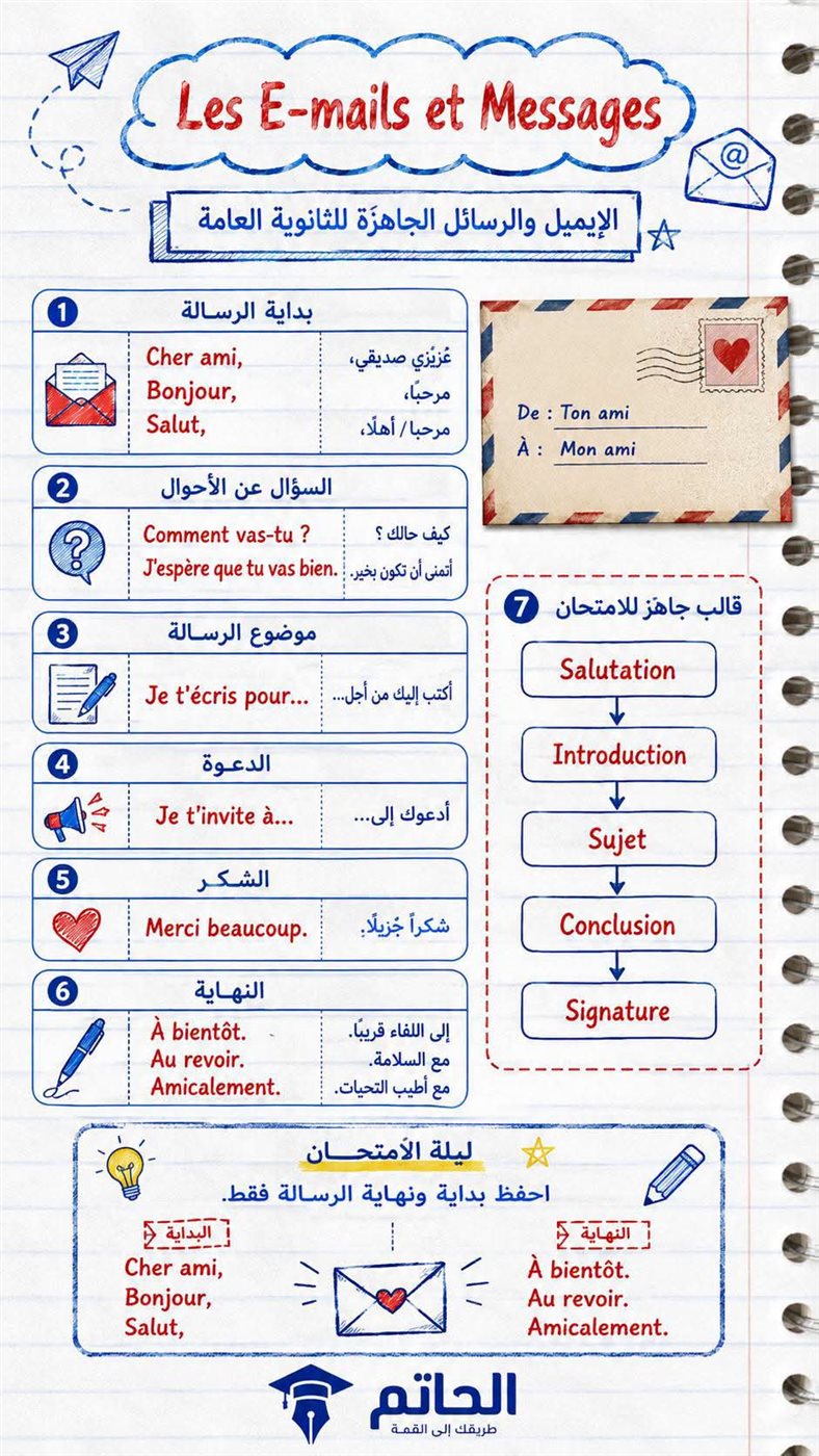 الثانوية العامة، النماذج الاسترشادية لامتحان اللغة الفرنسية لطلاب النظام القديم