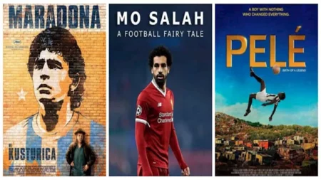 بالصور- مارادونا ومحمد صلاح.. نجوم كرة القدم على شاشة السينما