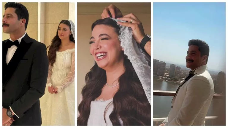 إطلالة ملكية للعروس وأناقة هادئة للعريس.. تفاصيل لوك هايدي رفعت ومصطفى منصور إطلالة ملكية للعروس وأناقة هادئة للعريس.. تفاصيل لوك هايدي رفعت ومصطفى منصور
