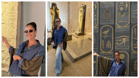 بإطلالة كاجوال.. حنان مطاوع تنشر صورا من زيارتها للمتحف الكبير