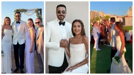 أول ظهور لـ مي عز الدين في حفل زفاف أحمد السعدني السعدني