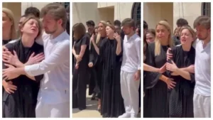فيديو| انهيار الفنانة نورا رحال في جنازة نجلها "أليكس"