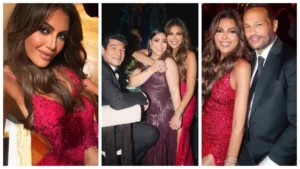 الأحمر يليق بكِ.. ريهام حجاج تتألق مع زوجها محمد حلاوة في حفل زفاف