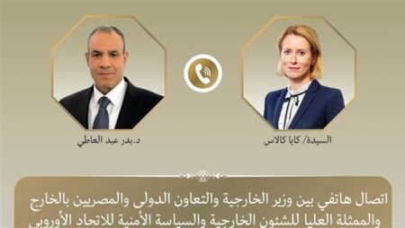 وزير الخارجية يبحث مع ممثلة الشئون الخارجية للاتحاد الأوروبي التطورات الإقليمية