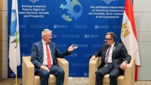 وزير التخطيط يعقد اجتماعًا مع أمين منظمة التعاون الاقتصادي والتنمية (OECD)