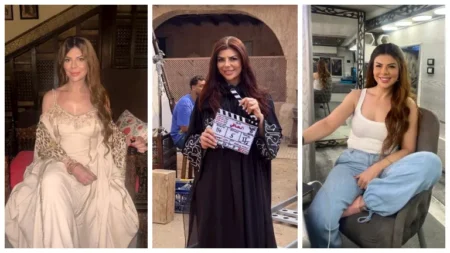 أميرة فتحي تنشر صور جديدة من كواليس مسلسل الحافي