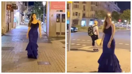 "فستان أزرق جريء".. ميرنا جميل تتألق في أحدث ظهور عبر إنستجرام