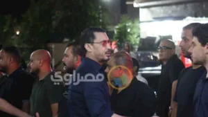 بالصور.. أحمد عيد في عزاء المنتج ياسر صبحي