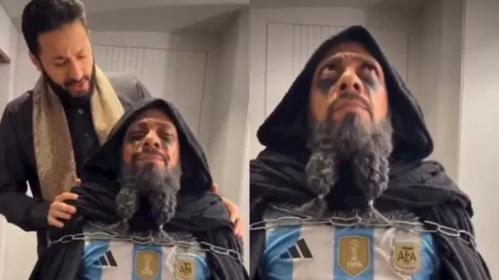"احبسه يا مداح".. حمادة هلال يسخر من ميسي بفيديو كوميدي من كواليس "المداح 5"
