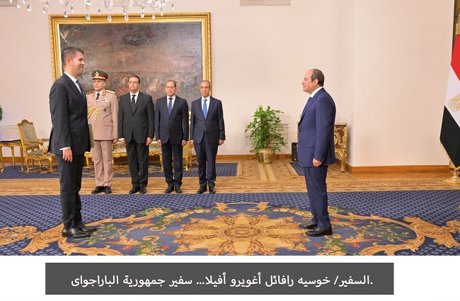 شاهد مراسم تسلم السيسي أوراق اعتماد 17 سفيرًا جديدًا لدى مصر 2 شاهد مراسم تسلم السيسي أوراق اعتماد 17 سفيرًا جديدًا لدى مصر