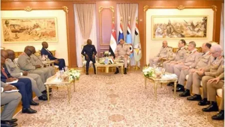 وزير الدفاع يبحث مع نظيره الكونغولي تعزيز التعاون العسكري وتطورات الأوضاع الإقليمية في إفريقيا