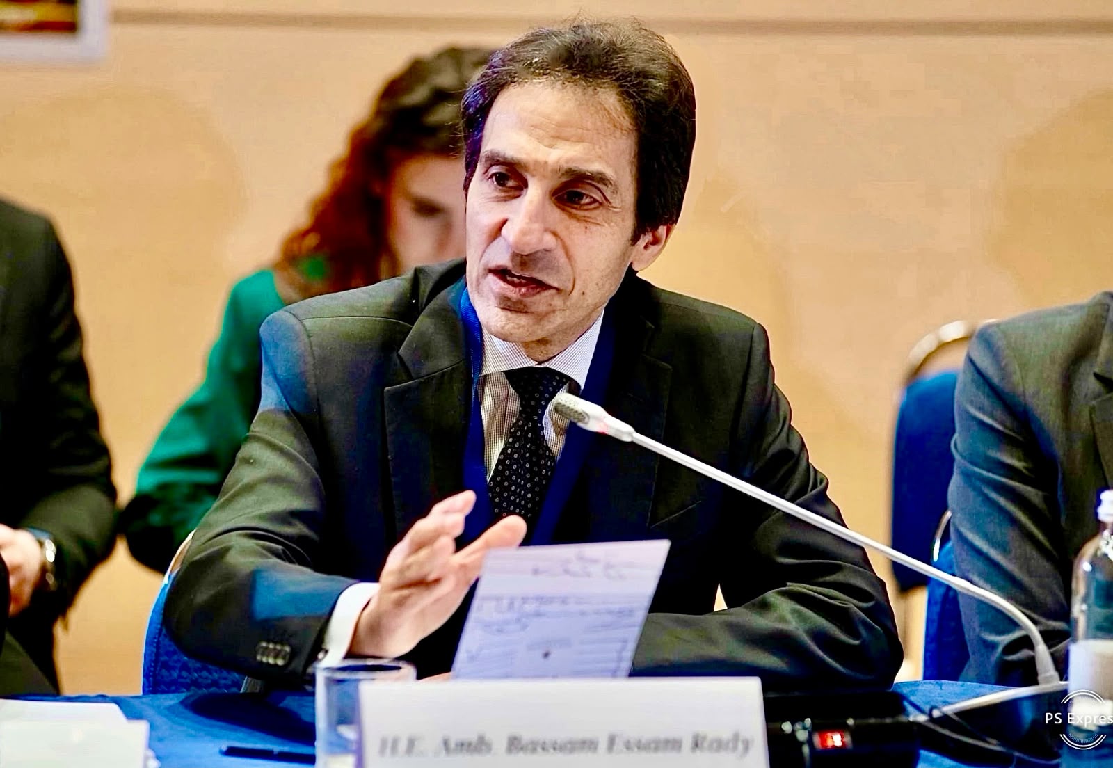 بسام راضى بالمؤتمر الدولى بروما: اللحظة الدولية الراهنة فرصة تاريخية لحل الدولتين