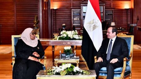 "السيسي" في تنزانيا: قمة مصرية تنزانية لتعزيز العلاقات الاقتصادية والاستثمارىة.. وترسيخ التعاون الاستراتيجي في شتي المجالات.. وأزمة المياه وسد النهضة تتصدر المباحثات "السيسي" في تنزانيا: قمة مصرية تنزانية لتعزيز العلاقات الاقتصادية والاستثمارىة.. وترسيخ التعاون الاستراتيجي في شتي المجالات.. وأزمة المياه وسد النهضة تتصدر المباحثات