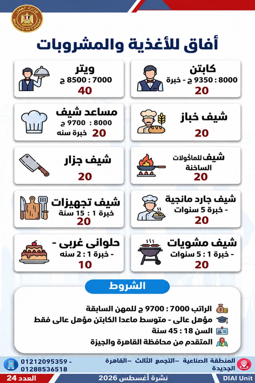 الحكومة تطرح 1355 وظيفة جديدة بالقطاع الخاص في 7 محافظات.. تعرف على التخصصات المطلوبة ومواعيد التقديم