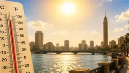 الأرصاد: طقس شديد الحرارة غدا وشبورة كثيفة صباحا.. والعظمى بالقاهرة 37 درجة