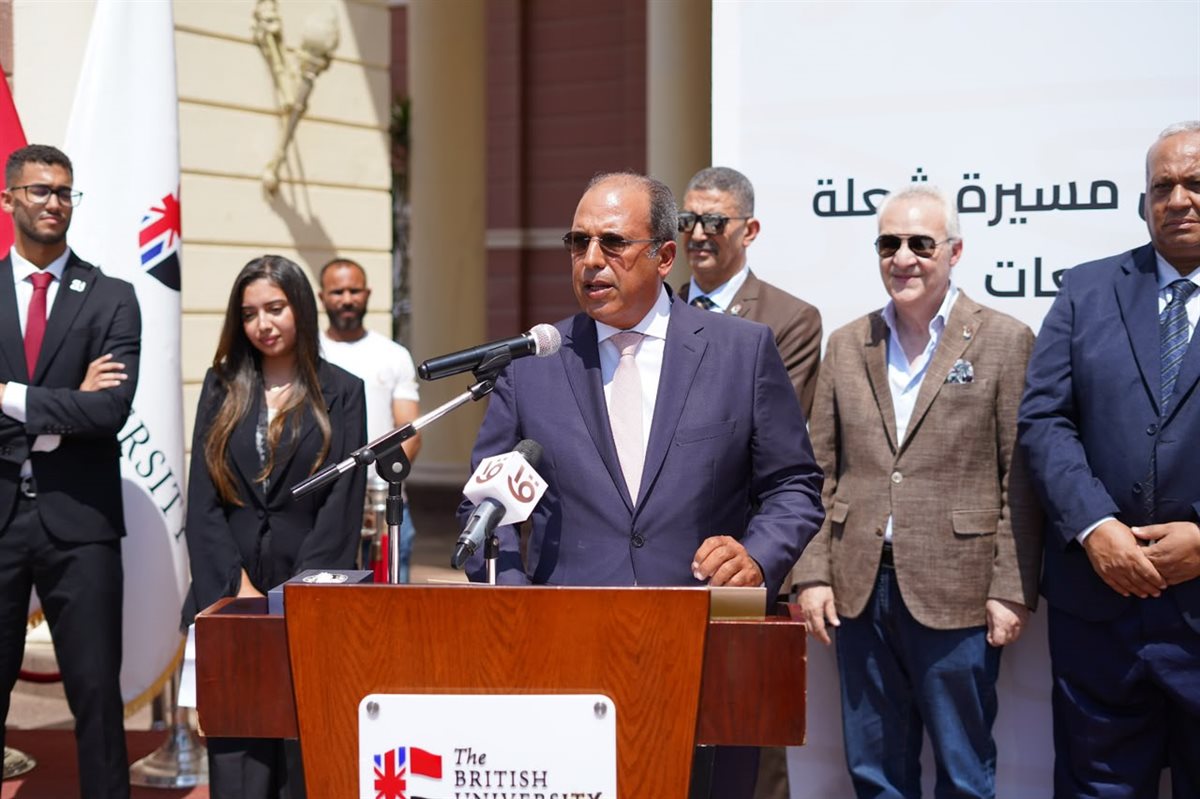 الجامعة البريطانية تستضيف مسيرة شعلة الدورة الثانية عشرة من بطولة الألعاب الأفريقية للجامعات