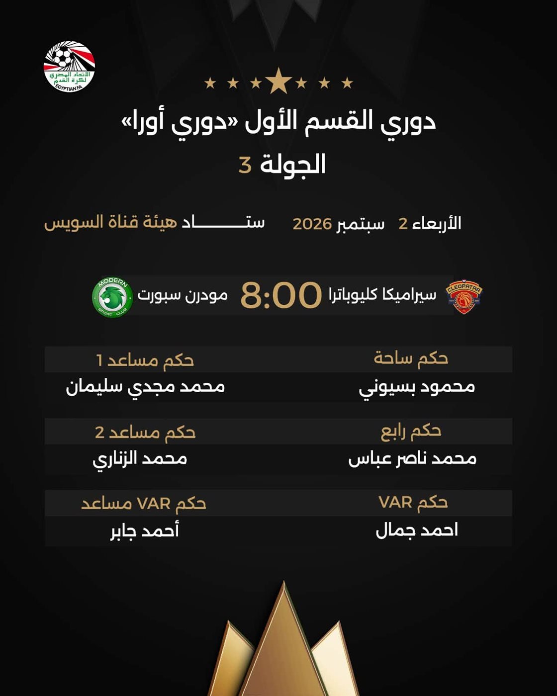 عودة أحمد الغندور، حكام مباريات غدا الأربعاء في الدوري المصري 3 عودة أحمد الغندور، حكام مباريات غدا الأربعاء في الدوري المصري