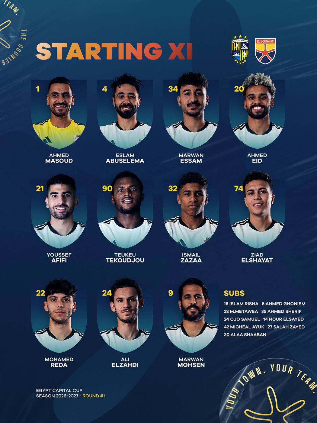 تشكيل مباراة المقاولون والجونة في كأس عاصمة مصر 2 تشكيل مباراة المقاولون والجونة في كأس عاصمة مصر